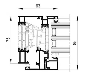 NC 75 HES SLIM - Patio door by METRA Building - view 3